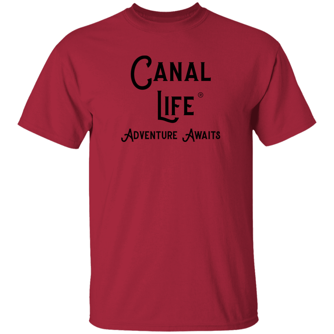 Canal Life Black Letter Adventure Awaits T-Shirt
