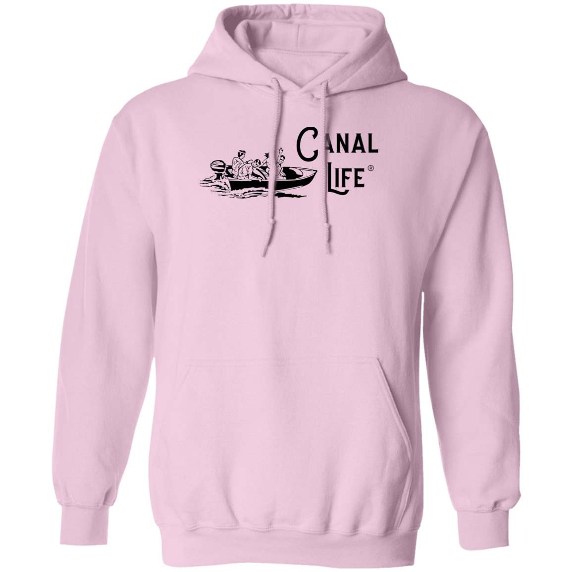 Vintage Boat Canal Life Black Letter Unisex Pullover Hoodie