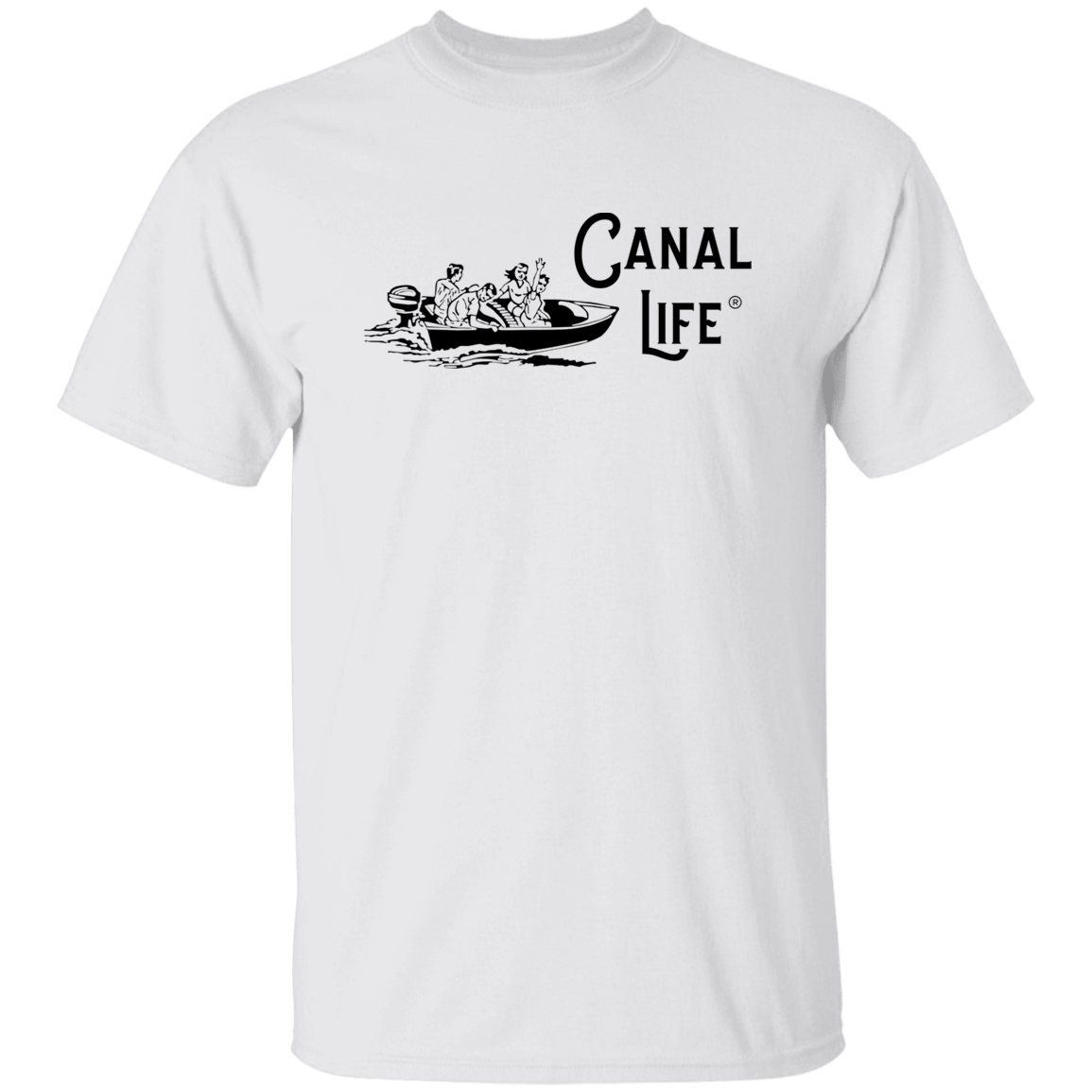 Vintage Boat Canal Life Black Letter Tee