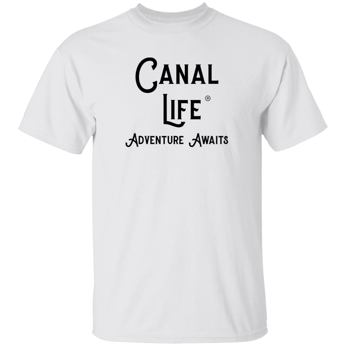 Canal Life Black Letter Adventure Awaits T-Shirt