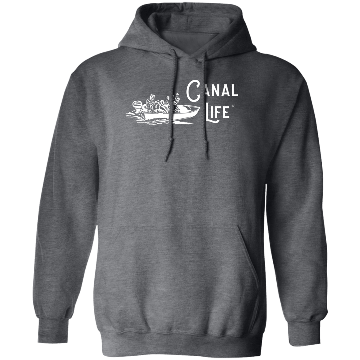 Vintage Boat Canal Life White Letter Unisex Pullover Hoodie
