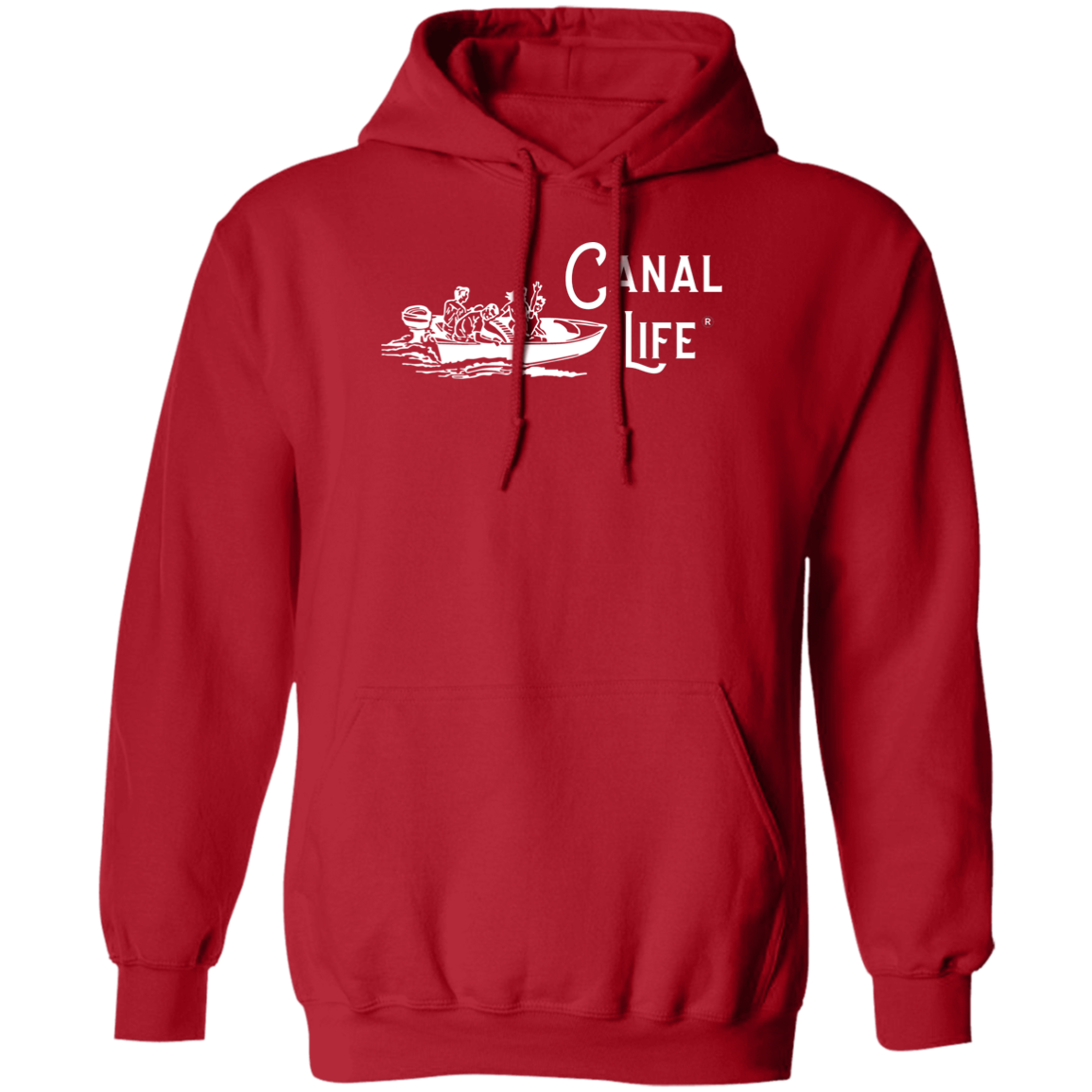 Vintage Boat Canal Life White Letter Unisex Pullover Hoodie