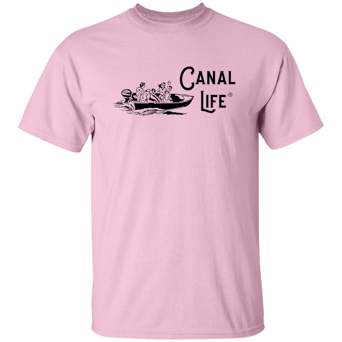 Vintage Boat Canal Life Black Letter Tee