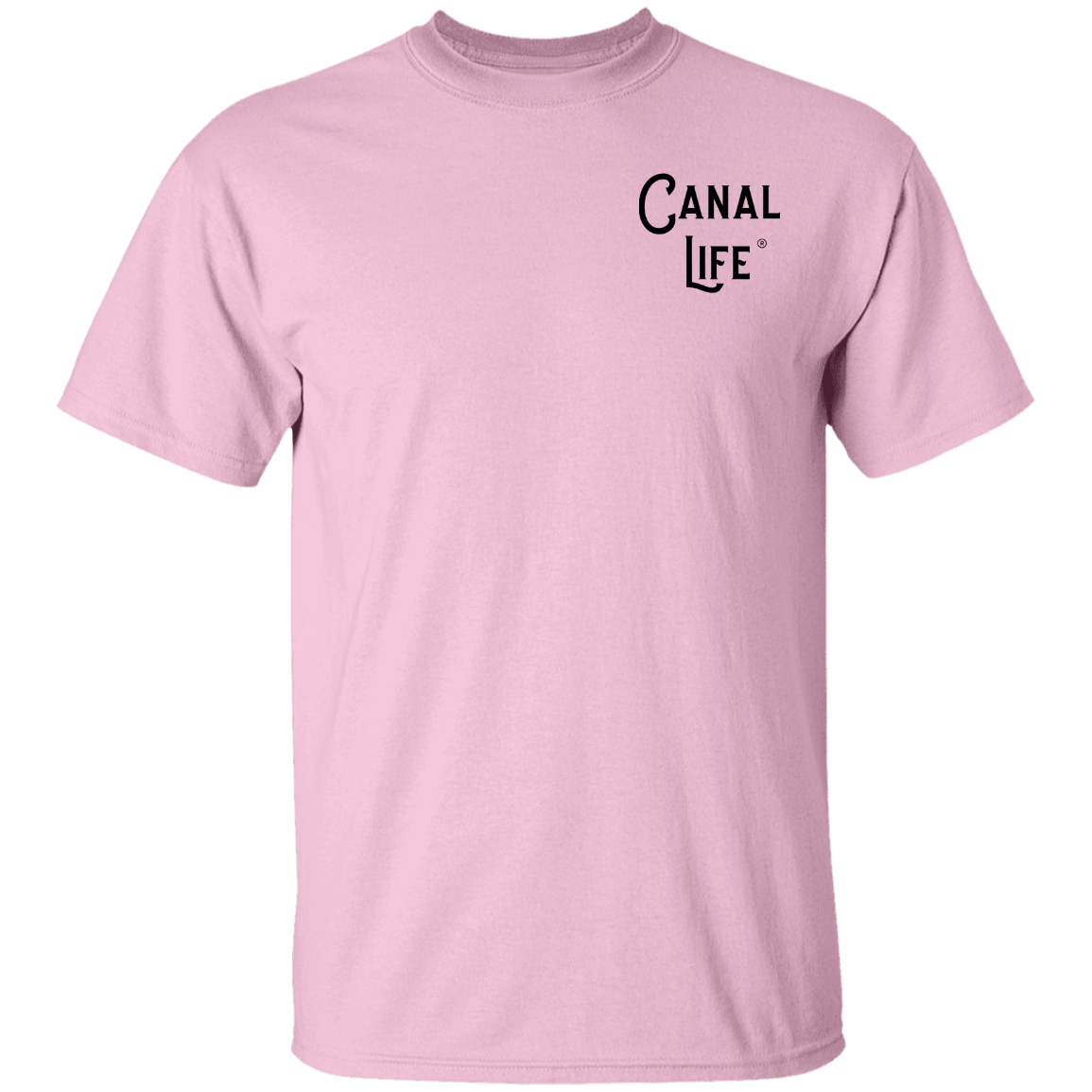 Basic Canal Life Black Letters on Left Tee