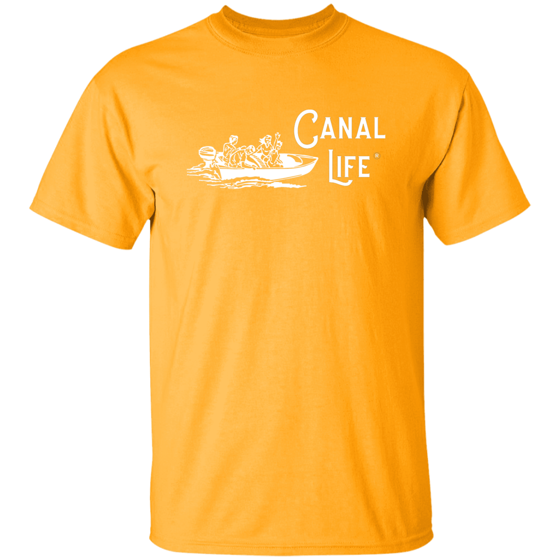 Vintage Boat Canal Life White Letter Tee