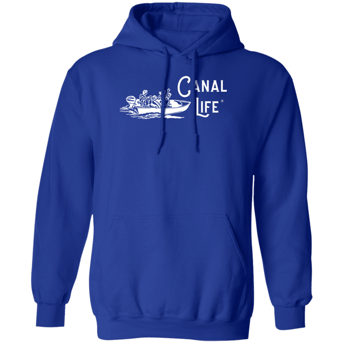 Vintage Boat Canal Life White Letter Unisex Pullover Hoodie