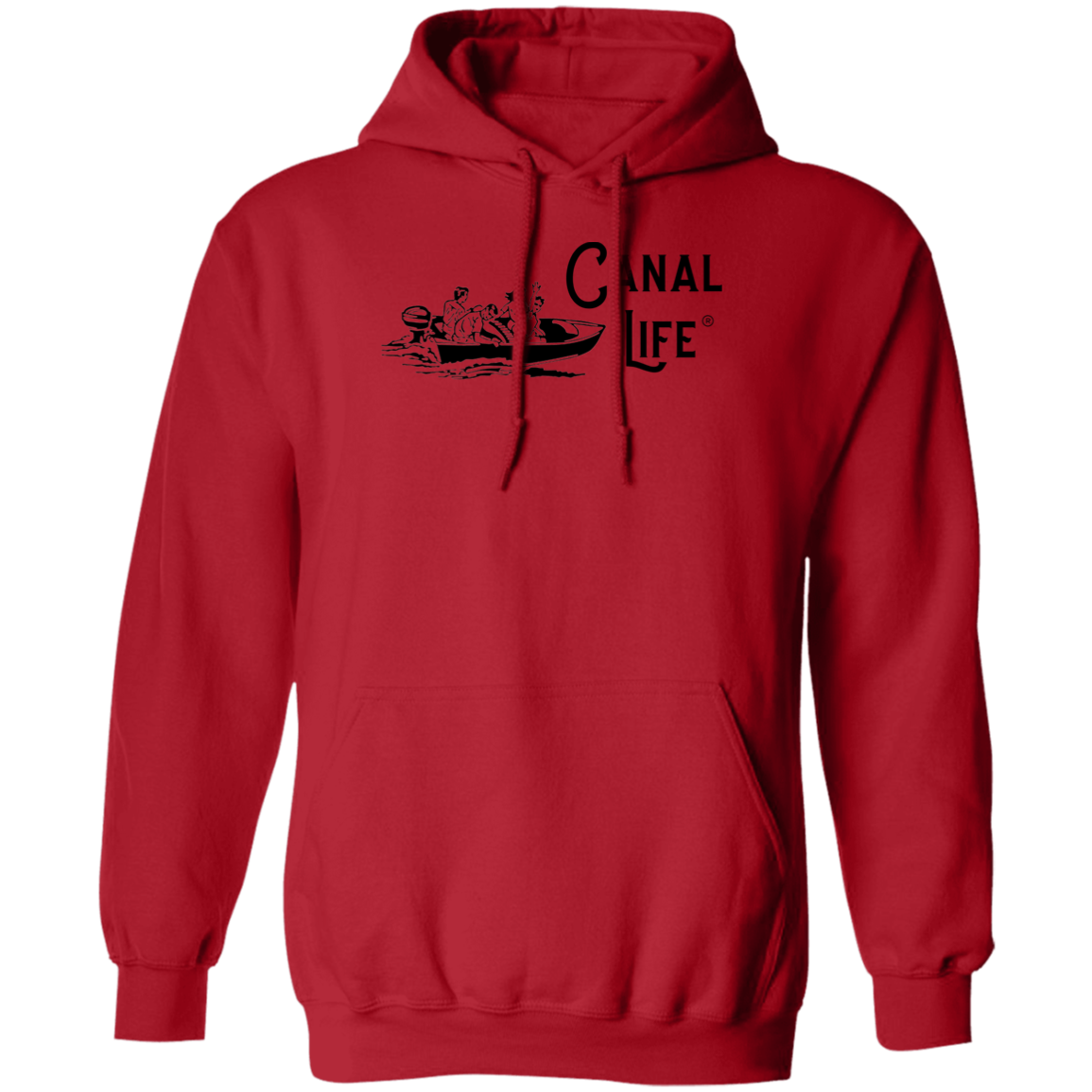 Vintage Boat Canal Life Black Letter Unisex Pullover Hoodie