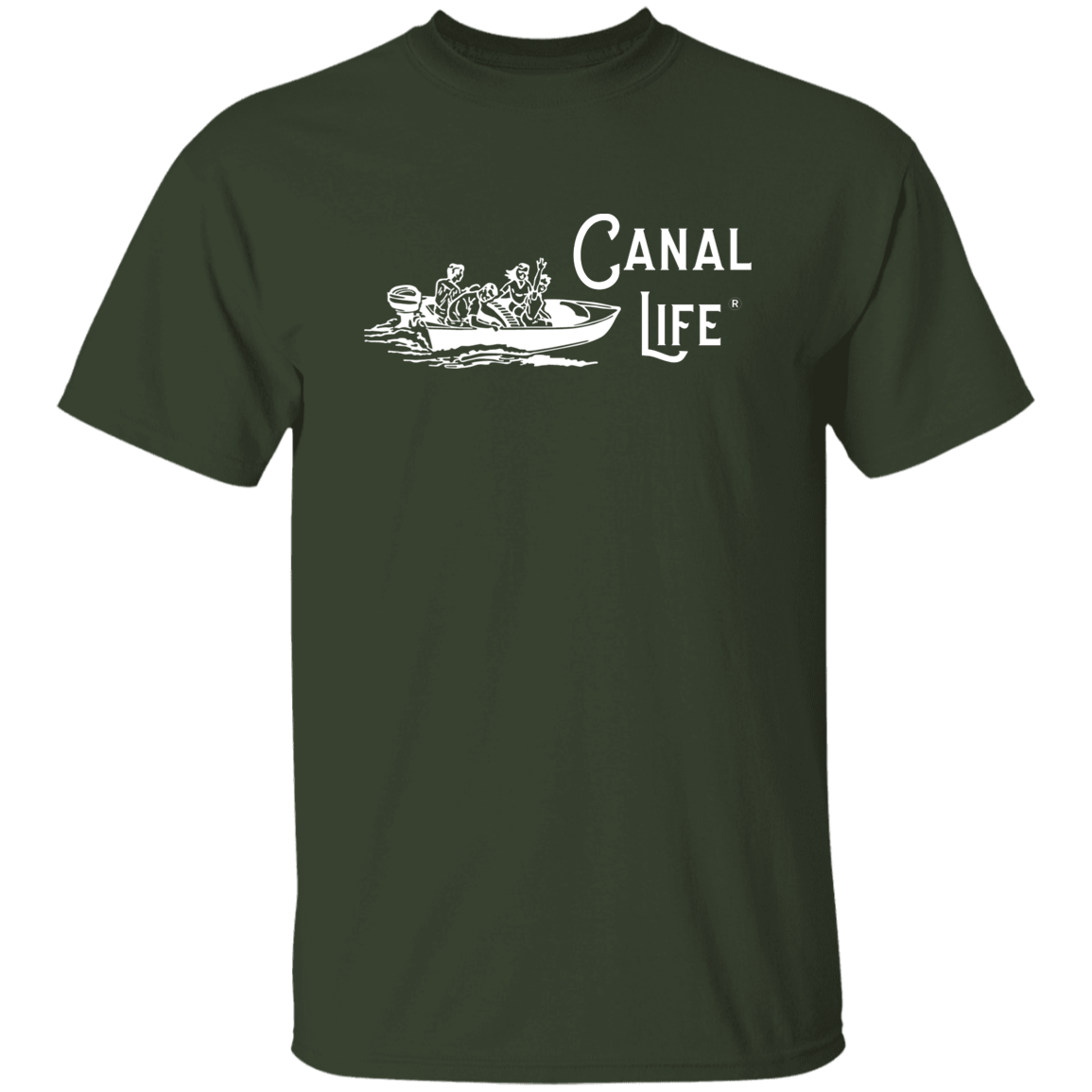 Vintage Boat Canal Life White Letter Tee