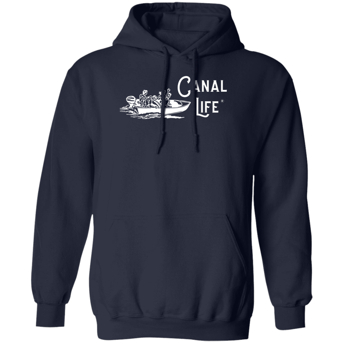 Vintage Boat Canal Life White Letter Unisex Pullover Hoodie