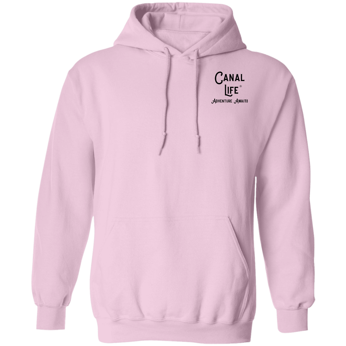 Canal Life Adventure Awaits Black Letters Pullover Hoodie