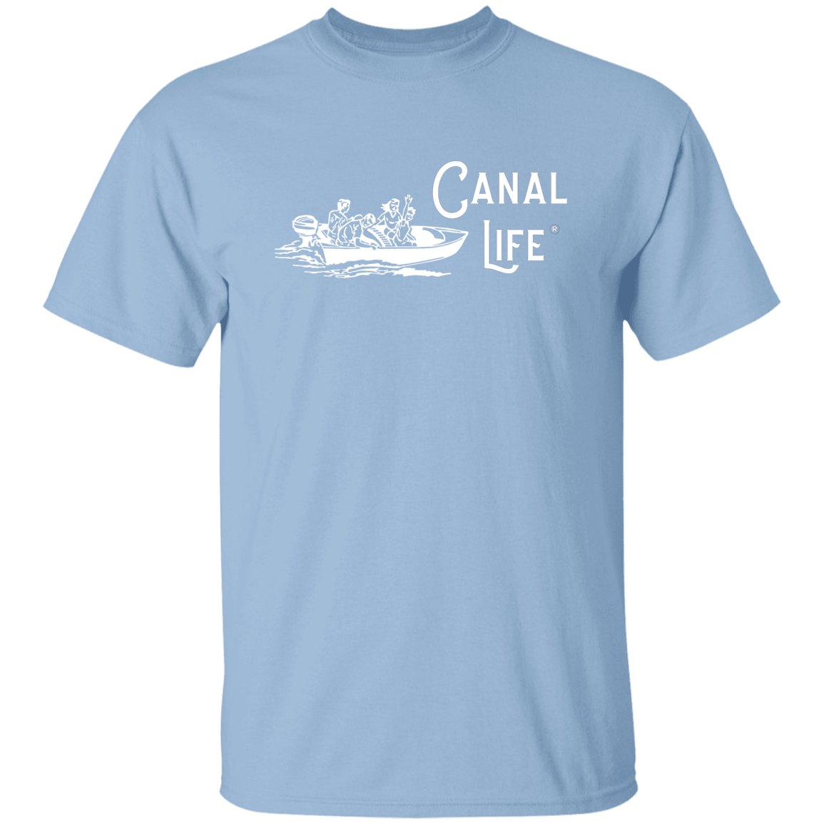 Vintage Boat Canal Life White Letter Tee