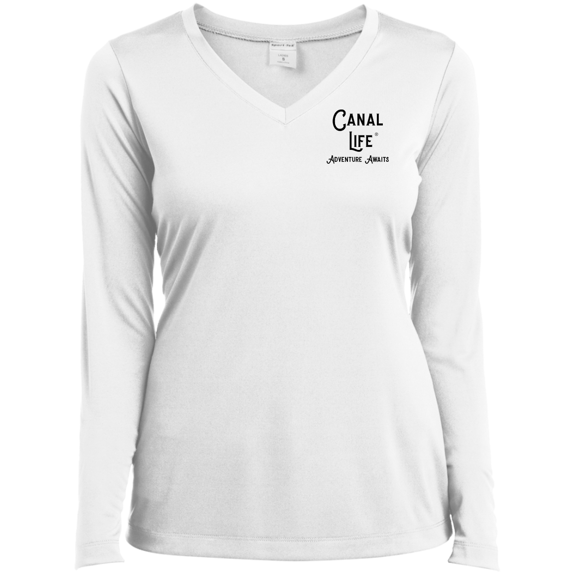 Canal Life Adventure Awaits Ladies’ Long Sleeve Performance V-Neck Tee