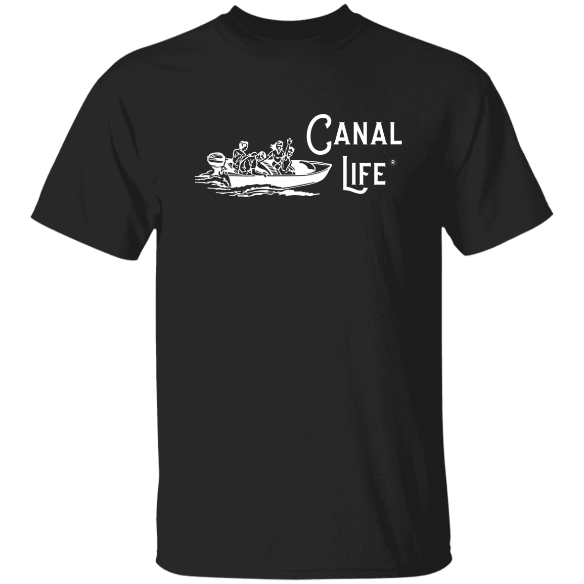 Vintage Boat Canal Life White Letter Tee