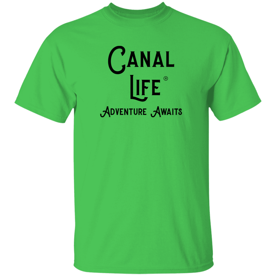 Canal Life Black Letter Adventure Awaits T-Shirt