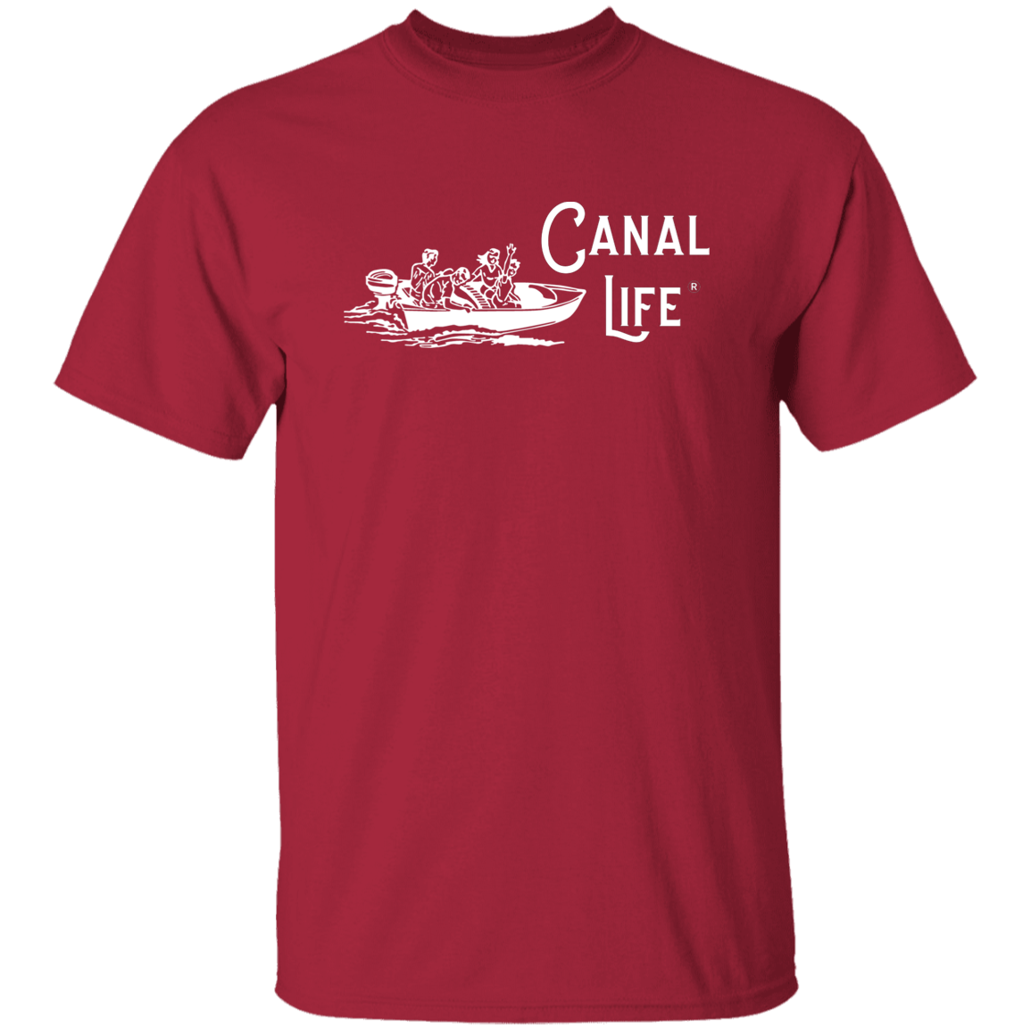 Vintage Boat Canal Life White Letter Tee