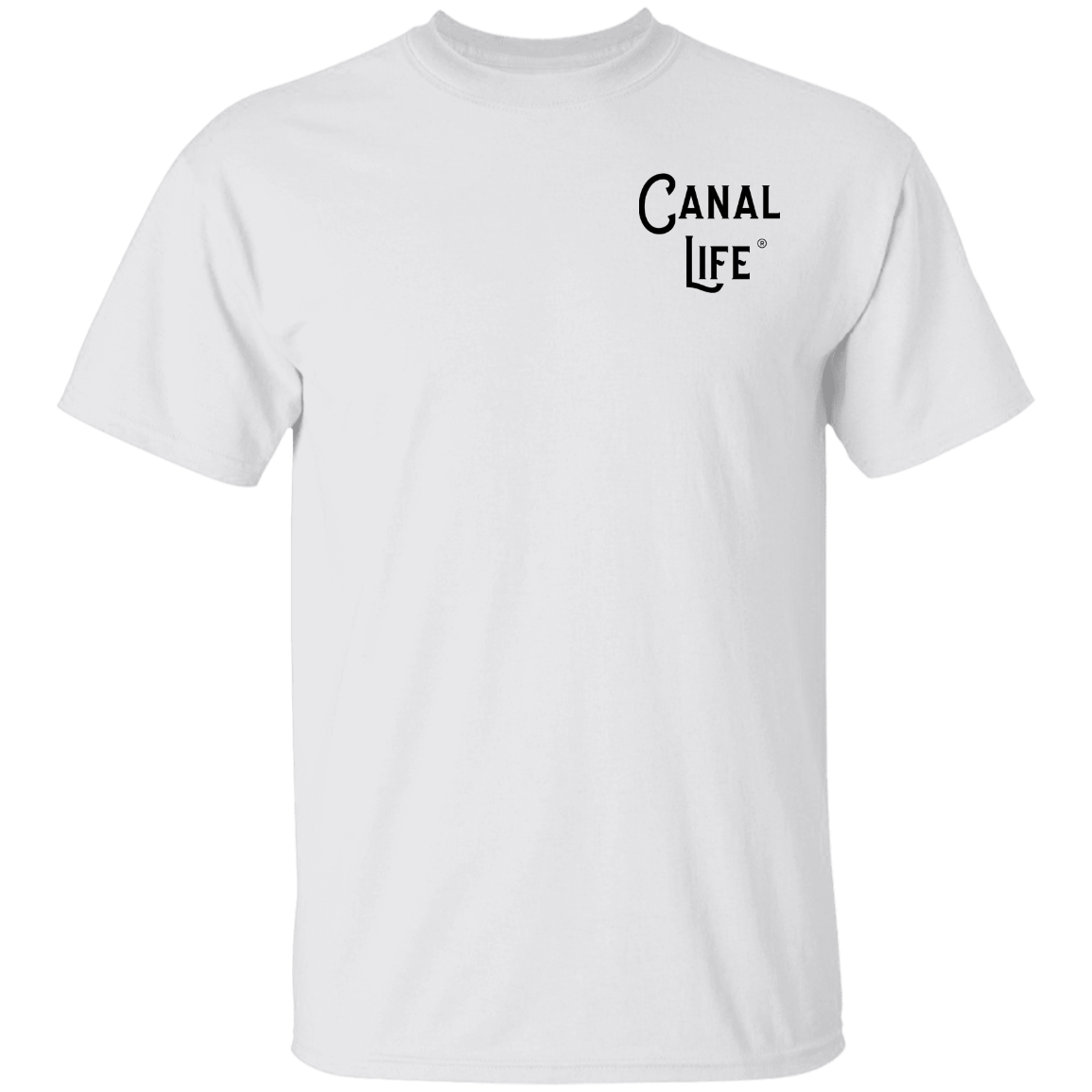 Basic Canal Life Black Letters on Left Tee