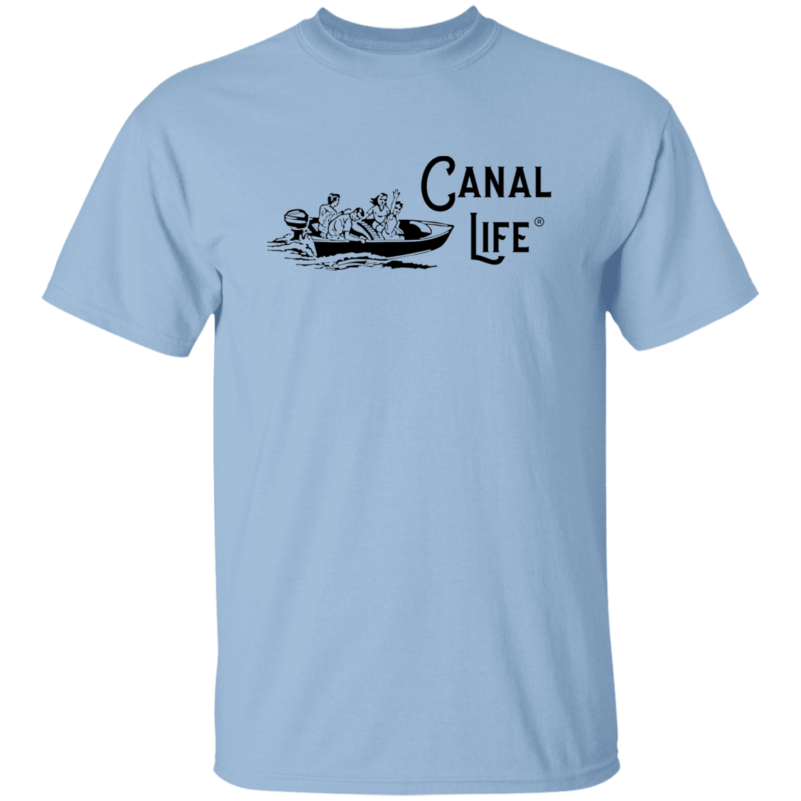 Vintage Boat Canal Life Black Letter Tee