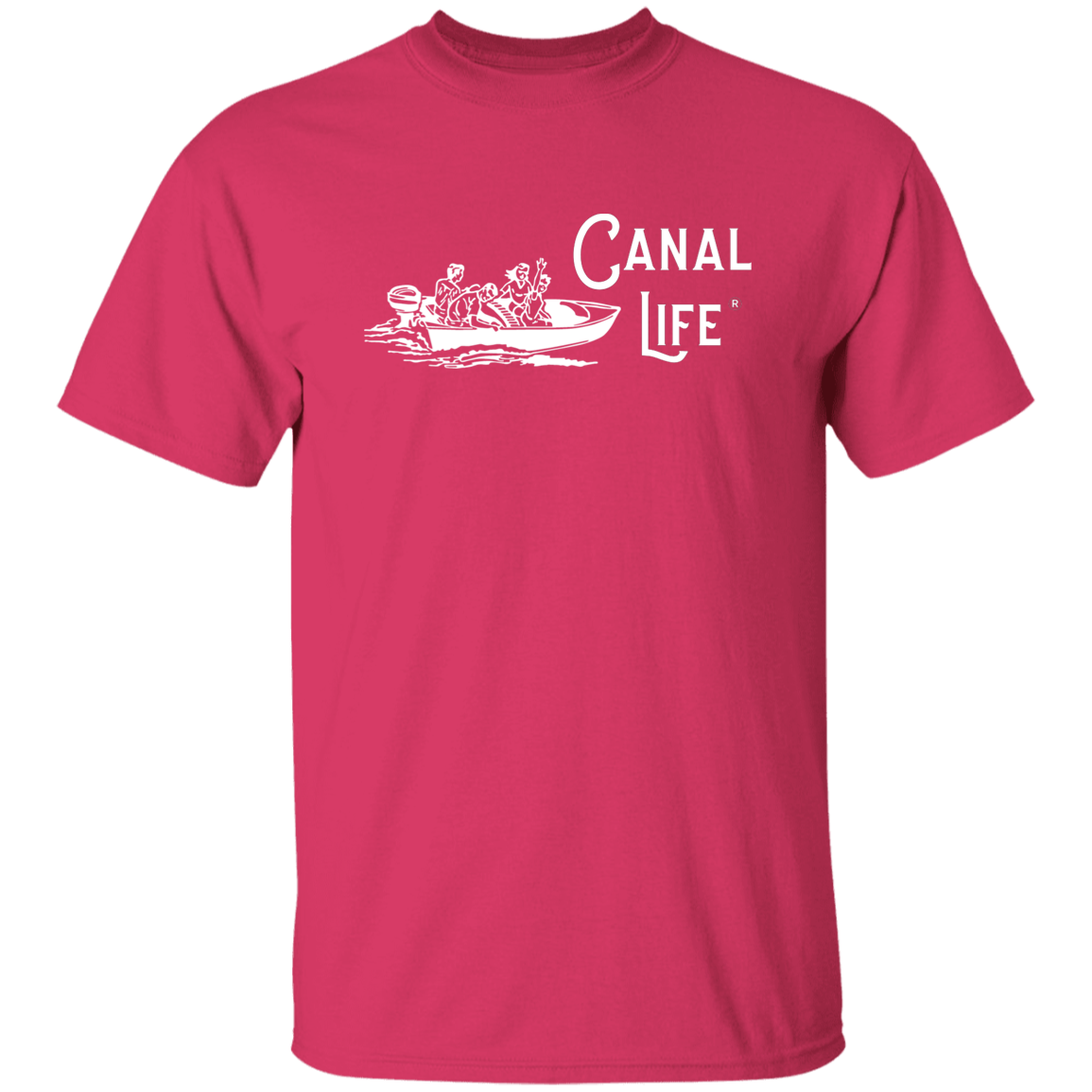 Vintage Boat Canal Life White Letter Tee