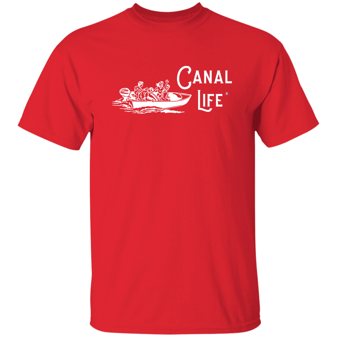 Vintage Boat Canal Life White Letter Tee